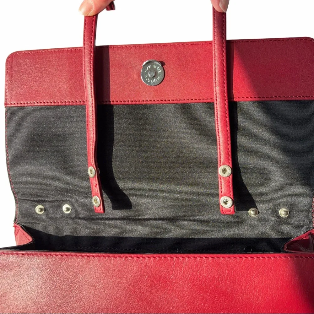 Nordstrom‎ Leather Deep Wine / Burgundy Clutch/ Crossbody with detachable strap